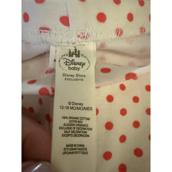 Disney Clothing 18 Mos Minnie Mouse Long Sleeve Disney Store Fleece Dots - Picture 14 of 15